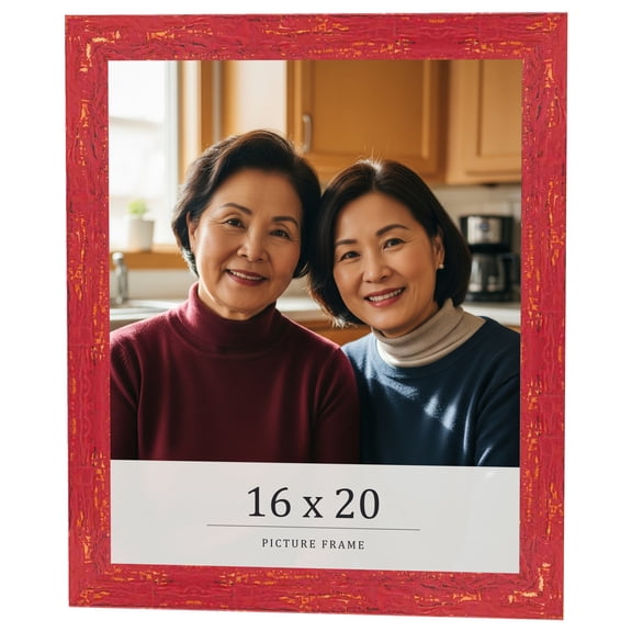 16x20 Frame Red Solid Wood Picture Frame Width 1.125 Inches | Interior Frame Depth 0.5 Inches |