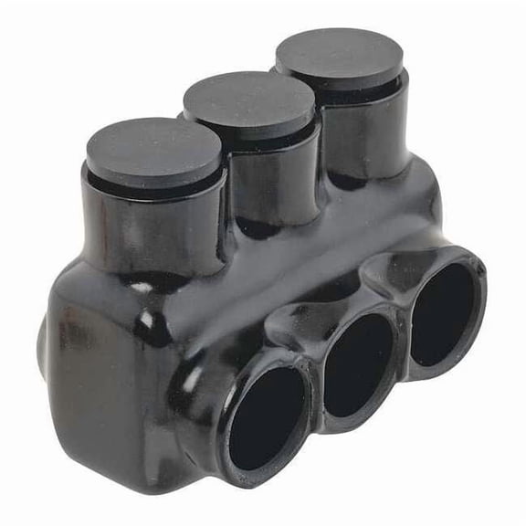 Polaris IPL3/0-3B 3-Port Black Multi-Tap Pre-Insulated Connector, 3/0-6 AWG
