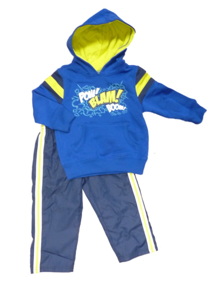 Healthtex Infant & Toddler Boys Pow Blam Boom Hoodie Jacket Track Pants Set 18m
