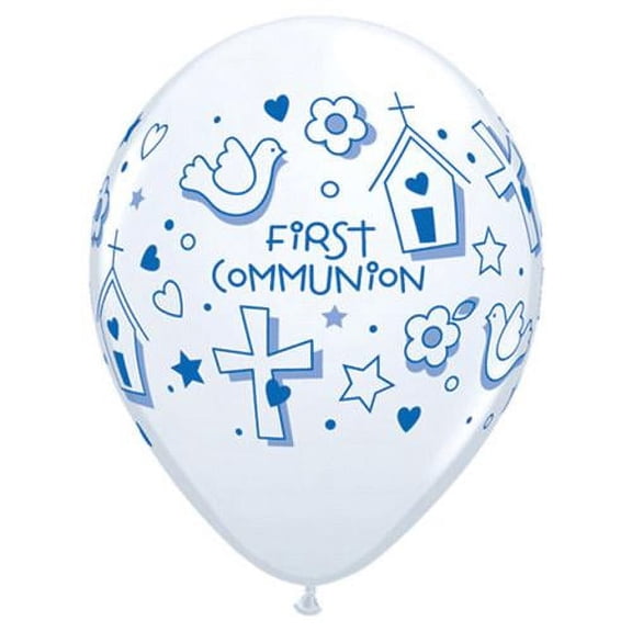 LOONBALLOON Religious Balloons, 11″ FIRST COMMUNION SYMBOLS - BOY