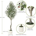 thumbnail image 7 of 7FT Faux Olive Tree Tall,Olive Trees Artificia Indoor with White Planter and Green Moss, Fake UV Resistant Artificial Tree, 1 Pcs, 7 of 7