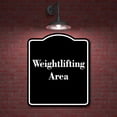 thumbnail image 2 of Weightlifting Area BLACK Aluminum Composite Sign 20''x24'', 2 of 9