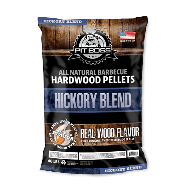 Pit Boss 100 AllNatural Hardwood Hickory Blend BBQ Grilling Pellets, 40 Pound Bag Walmart