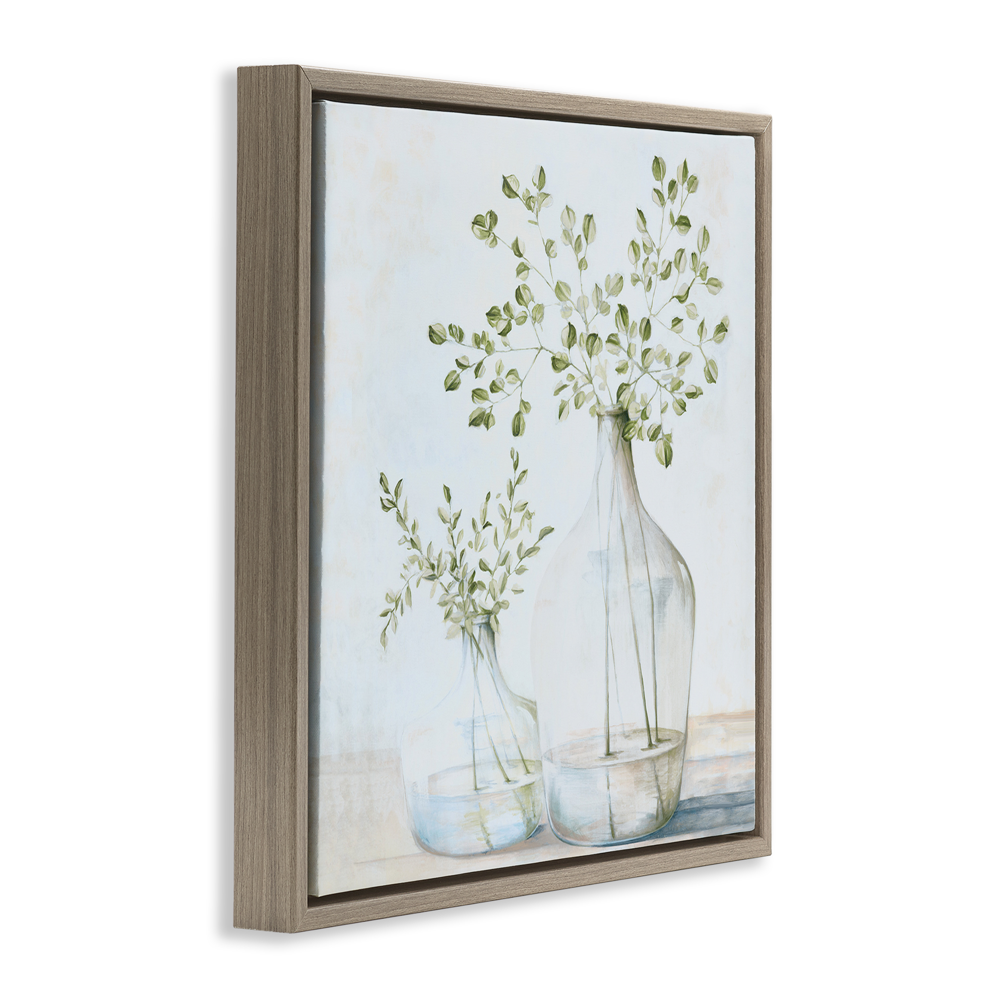 Stupell Industries Charming Vase Still Life Botanical & Floral Painting Brown Floater Framed Art Print Wall Art, 25 x 25
