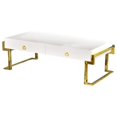 thumbnail image 1 of Best Master Table Basse en Bois de Peuplier Moderne Laqué Blanc/or, 1 of 2