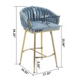 thumbnail image 4 of ChenyueFurn 26" Velvet Counter Height Bar Stools, Set of 2,Blue, 4 of 9