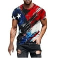 thumbnail image 2 of Shirts for Men under $5 Independence Day Short Sleeve Print Fallow Round Neck Casual T-shirt Red XXL, 2 of 5