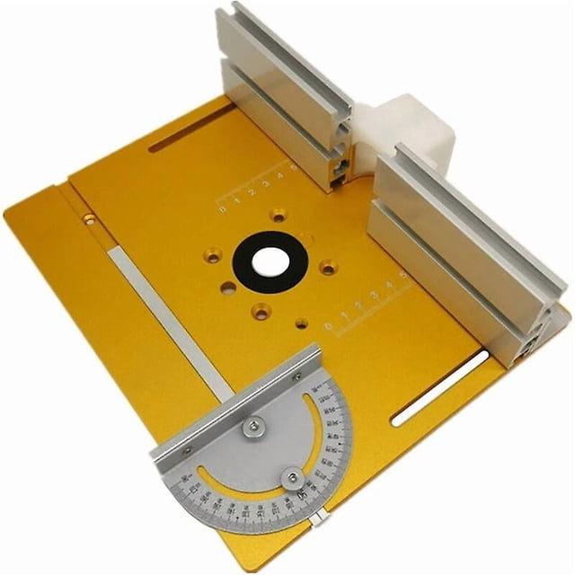 Aluminum Router Table Insert Plate Electric Wood Milling Flip Board Guide Table Saw Woodworking Workbench - Golden