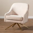 thumbnail image 2 of Baxton Studio Amaya Velvet Lounge Chair in Light Beige and Gold, 2 of 9