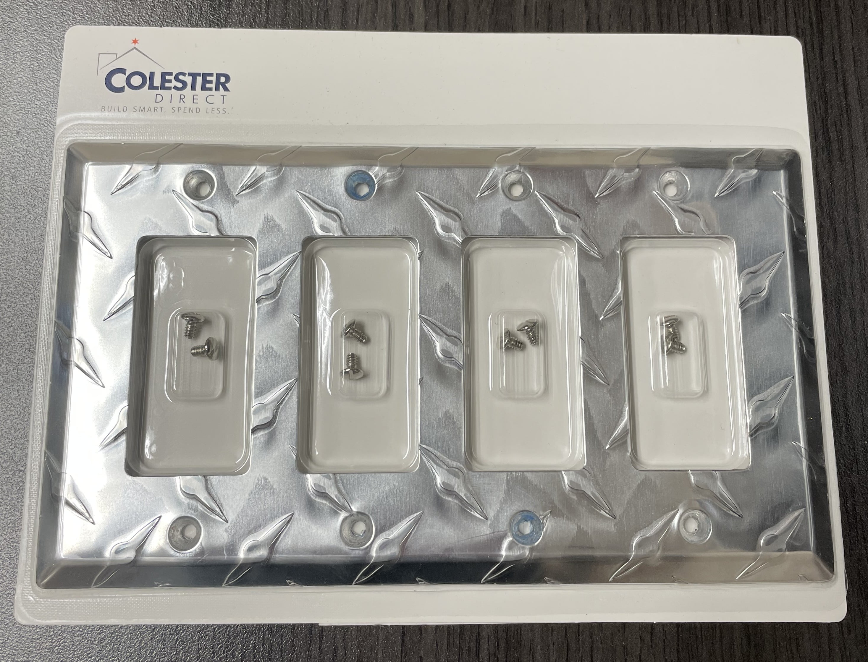 Colester Direct Aluminum Diamond Plate Wallplate Quad Rocker - Walmart.com