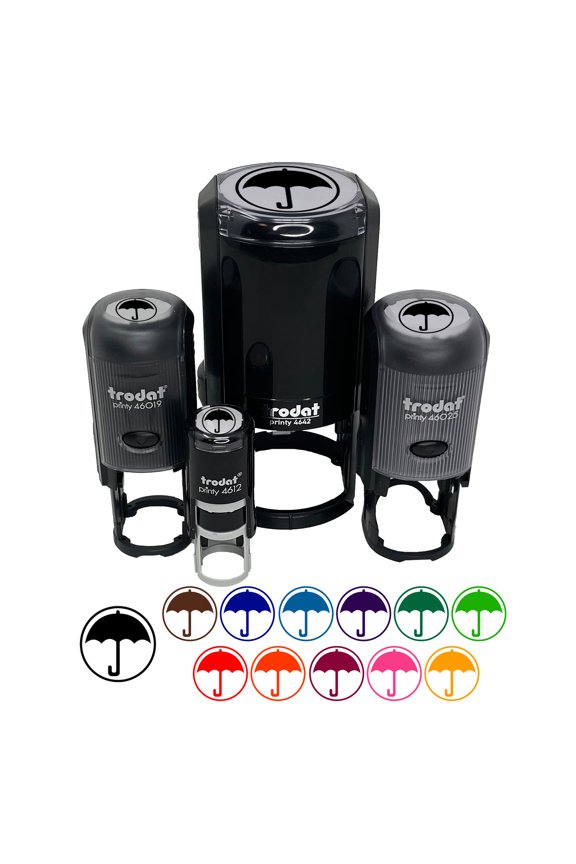Umbrella Keep Dry Icon Self-Inking Rubber Stamp Ink Stamper - Dry Pad (No Ink) - Mini 1/2 Inch