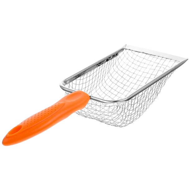 KAKOWELY Pala para arena de gatos, limpiador de arena portátil, pala de malla de acero inoxidable, caja de arena, pala para arena