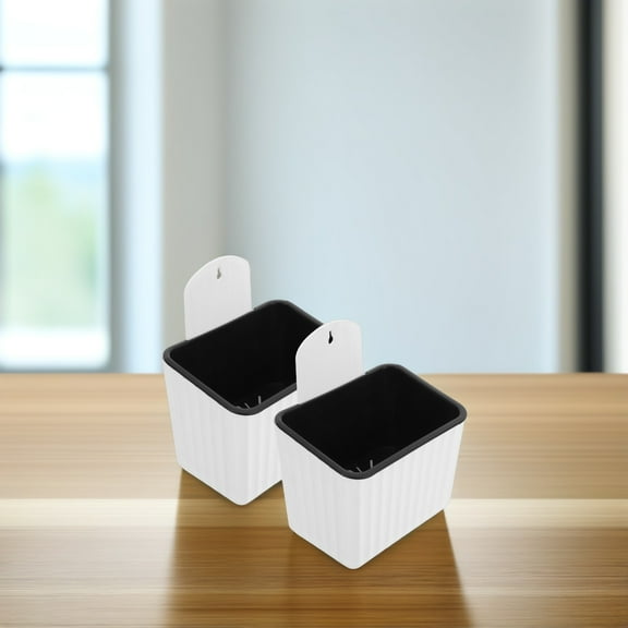 UPGRATOR 2Pcs White Rectangular Self Watering Planter for Indoor Flower Pot Necessities 17.0X12.5X11.5in