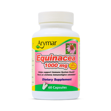 Arymar Echinacea 1000 mg with Vitamin C, Immune Support Supplement with Antioxidants - 60 Capsules