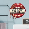 thumbnail image 2 of Adhesivo de pared de PVC extraíble con labios brillantes y dinero, 2 of 4