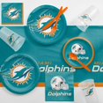 thumbnail image 3 of Miami Dolphins Round Paper Plates 24 Count for 24 Guests, 3 of 3