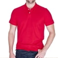 thumbnail image 2 of Men's Polo Shirt Casual Cotton Blend Short Sleeve Jersey Casual Plain T-Shirt, Heather Grey, S, 2 of 8