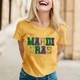 thumbnail image 2 of Mardi Gras Shirts for Women Carnival Funny Letter Print Short Sleeve Crewneck Tees Dressy Casual Stretch Comfy Pullover Tunic Tops, 2 of 4