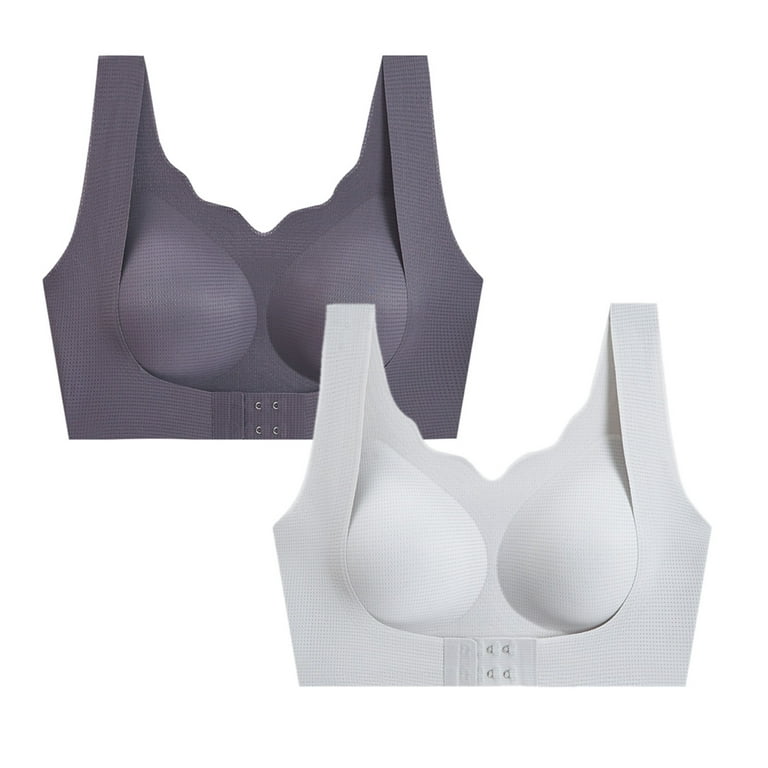 Push up Sports Bras for Women 2 Pcs Seamless Rimless Tank Style Beauty  Chest Pads Daily Sport Plus Size Bra for Womens Multi-color L 