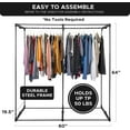 Hold N' Storage Portable Wardrobe Closet with Metal Hanging Rod. Weight