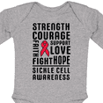 thumbnail image 4 of Inktastic Sickle Cell Awareness Strength Courage and Support Boys or Girls Long Sleeve Baby Bodysuit, 4 of 5
