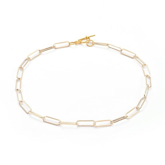 Chain Necklaces with Iron Paperclip Chains and Alloy Toggle Clasps Golden 15.98 inch(40.6cm) DIY