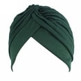 thumbnail image 2 of Women's Pleated Pre Tied Head Cover Up Knit Bonnet Sun Turban Cap, 2 of 2