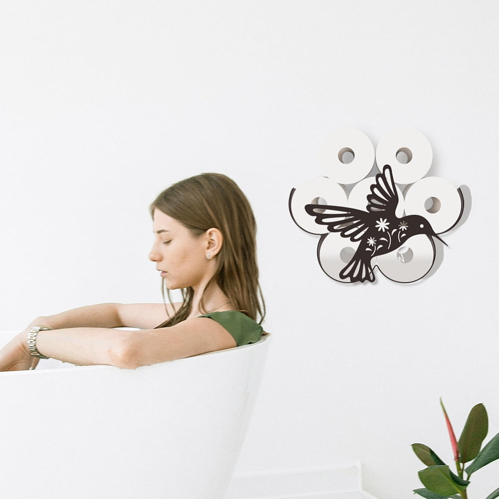 Hummingbird Toilet Paper Holder Funny Hummingbird Decorative Toilet Paper Storage Extra 8 Rolls Hummingbird Flower Metal Freestanding Toliet Paper