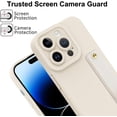 thumbnail image 3 of Wristband Case for iPhone 14 Pro Max, Flexible Silicone Phone Case with Wrist Strap Band, Matte Kickstand Slim Shockproof Case with Camera Protection for Women Girls, White, 3 of 12
