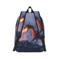 thumbnail image 3 of Daiia Winter Fire Dragon Vintage Canvas Backpack for Men and Women ,Hiking Backpack,Travel Laptop Bag for School,Large Capacity Backpack-Medium, 3 of 7