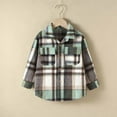 thumbnail image 2 of Lindreshi Winter Coats for Toddler Girls and Boys Toddler Flannel Shirt Jacket Plaid Long Sleeve Lapel Shacket Kids Boys Girls Fall Tops, 2 of 8