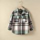 thumbnail image 2 of Abrigo De Invierno Para Niños Pequeños, Camisa De Franela Para Niños Y Niñas, Chaqueta A Cuadros, Manga Larga, Solapa Con Botones, Prendas De Vestir Exteriores Odeerbi LM103-6585, 2 of 8