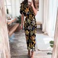 thumbnail image 1 of Robes Maxi pour Femmes 2023 Décontracté Femmes Décontracté Robe à Manches Mi-Longues Col Rond Imprimé Floral Robe Chemise Longueur Cheville Robe à Manches Courtes en Liquidation, 1 of 5