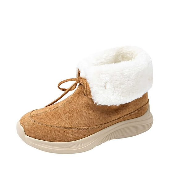 Women's Boots Winter Casual Fashion Boots Thickened Warm Lace Up Two Way Boots for Outdoor Activities