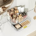thumbnail image 5 of Makeup Organizer for Vanity with Stackable Drawers, 360 Rotating Makeup Brush Holder Large Cosmetic Display Case for Dresser, Bathroom Countertop Skincare Organizers and Storage, Crystal Clear, 5 of 17