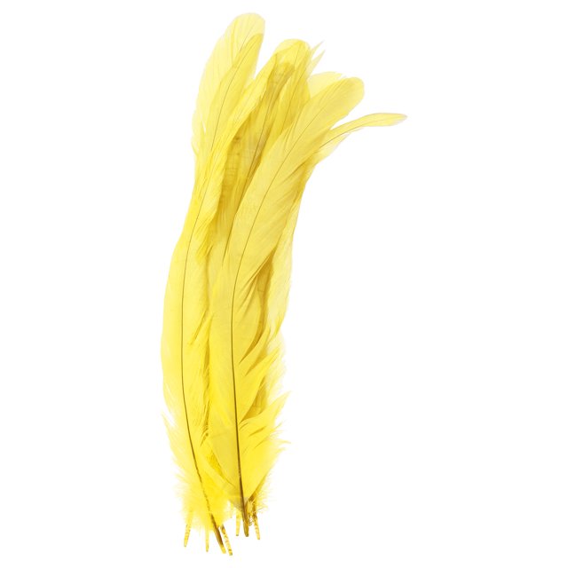 Unique Bargains 10-12 Inch Rooster Feathers, 50 Pack Bulk Natural Feathers for Crafts Style 1, Yellow