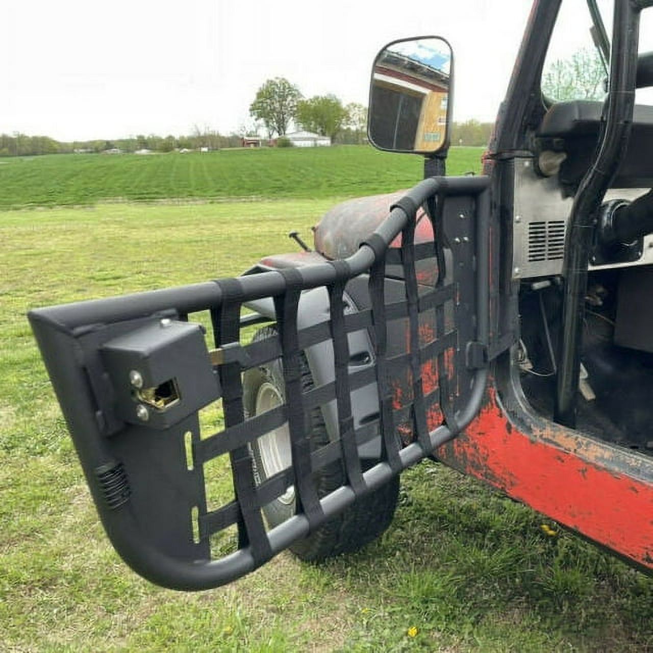 Kojem Pair Tubular Door for 1976-1995 Jeep Wrangler YJ/CJ7 w/Side Mirror Steel Black