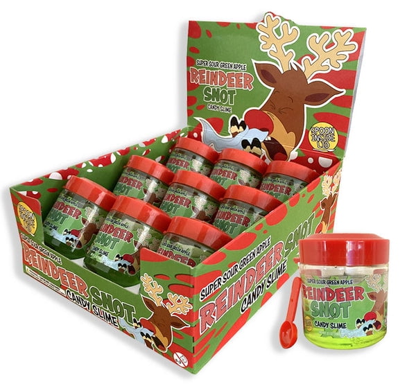 Reindeer Snot Candy Slime, Super Sour Green Apple, 3.5 Ounce Jar - 9 Count Display Box