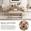 thumbnail image 6 of Dining Table Set for 6, TUANLUO 6 Piece Dining Table Set, Dining Room Set with Upholstered Bench and 4 Chairs, Wood Dining Table Set Furniture for Kitchen Dining Room Apartment, Natural, 6 of 10