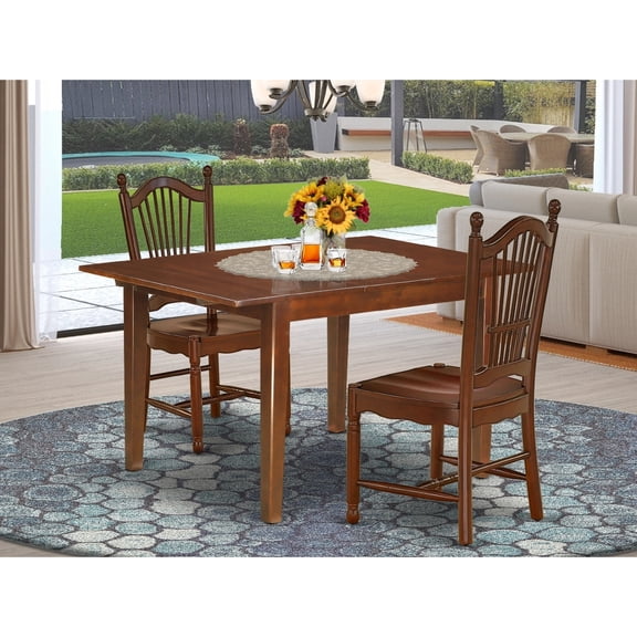 Southwestern Dining Set 3Pc Rectangle Table & 2 Chairs - 42/54" Leaf