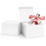 20 Pack White Gift Boxes 5 x 5 x 3.5 Paper Gift Boxes with Lids for Gifts, Thanksgiving, Crafting, Cupcake, Cardboard Boxes, Easy Assemble Boxes
