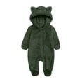 thumbnail image 4 of Family Christmas Pajamas Matching Sets Christmas Family Matching Baby Romper Long Sleeve Hooded Full Length Pants Adorable Cat Ear Soft Sleepwear For Baby Dark Green 9M, 4 of 5