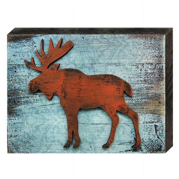 Designocracy 98222-18 Vintage Moose Art on Board Wall Decor