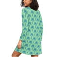 thumbnail image 2 of joogoo Green Palm Trees Women's Long Sleeve Nightgown Sleepwear XXXL, 2 of 8