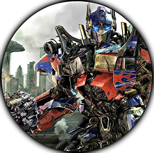 TRANSFORMERS OPTIMUS PRIME PERSONALISED Edible Icing Cake Topper 7.5" Round 
