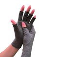 thumbnail image 1 of Guantes de medio dedo para el cuidado de la salud con fibra de cobre para deportes de interior, guantes de entrenamiento de rehabilitación, guantes de presión para las articulaciones, inflamación, 1 of 6