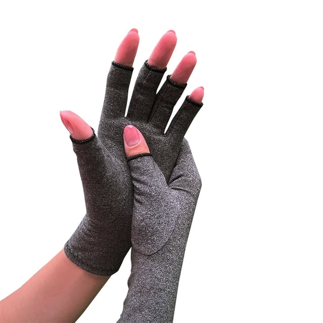 Guantes de medio dedo para el cuidado de la salud con fibra de cobre para deportes de interior, guantes de entrenamiento de rehabilitación, guantes de presión para las articulaciones, inflamación