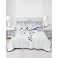 thumbnail image 3 of Quilts Twin Size, Blue Grey Eucalyptus Leaves Soft Comforter Bedding Set for Bed, Spring Rustic Botanical Lightweight Quilted Bedspread with Pillow Cover(2 Pieces) for All Season, 68x86 Inch, 3 of 6