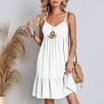 thumbnail image 4 of Robe Mini à Bretelles Spaghetti Col en V d'Été pour Femmes Robe Tunique Décontractée à Manches Courtes Robe de Plage à Volants, 4 of 8