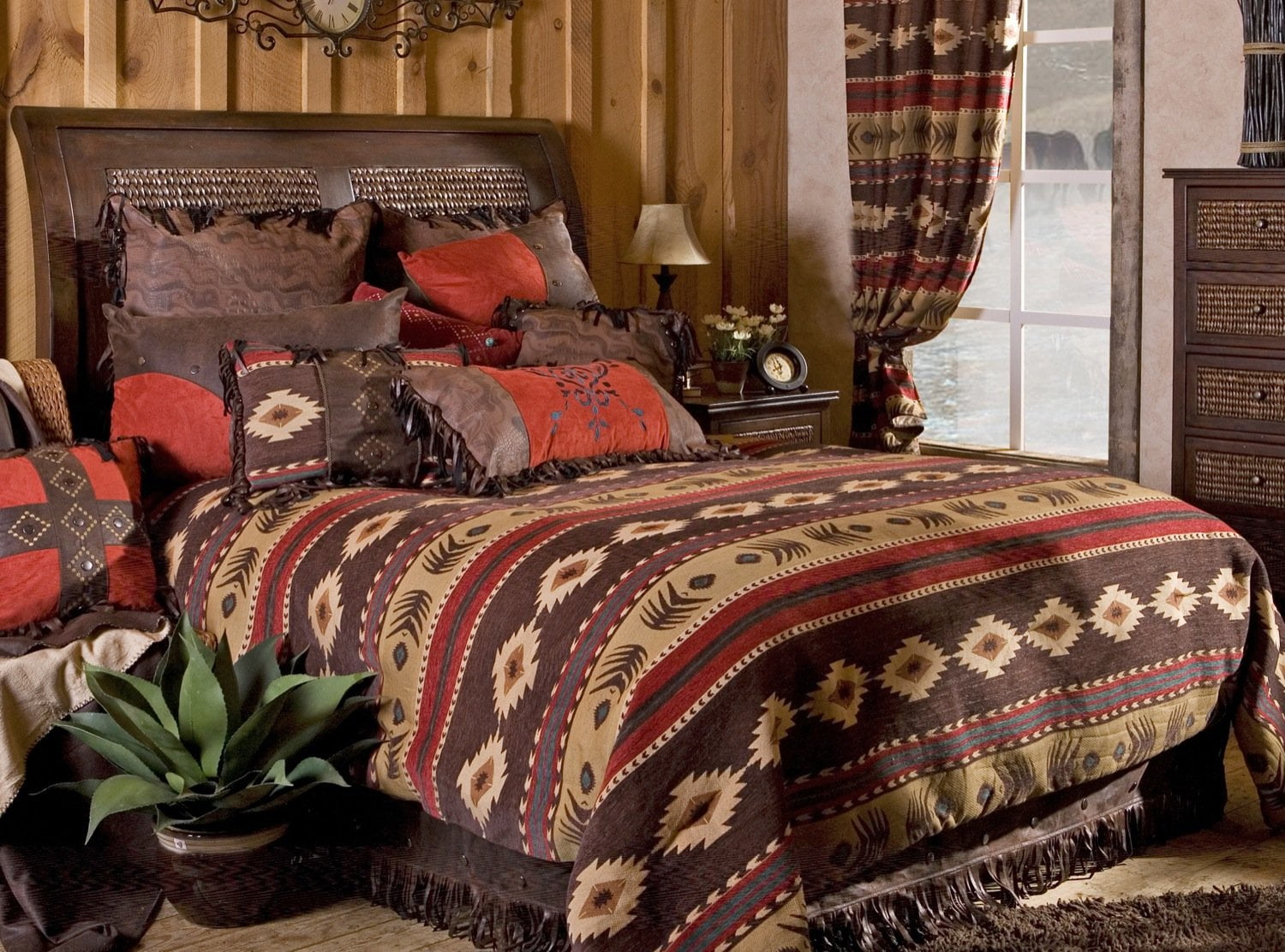 Multi Details about   Carstens Patchwork Lodge Plush Bedding Set King 